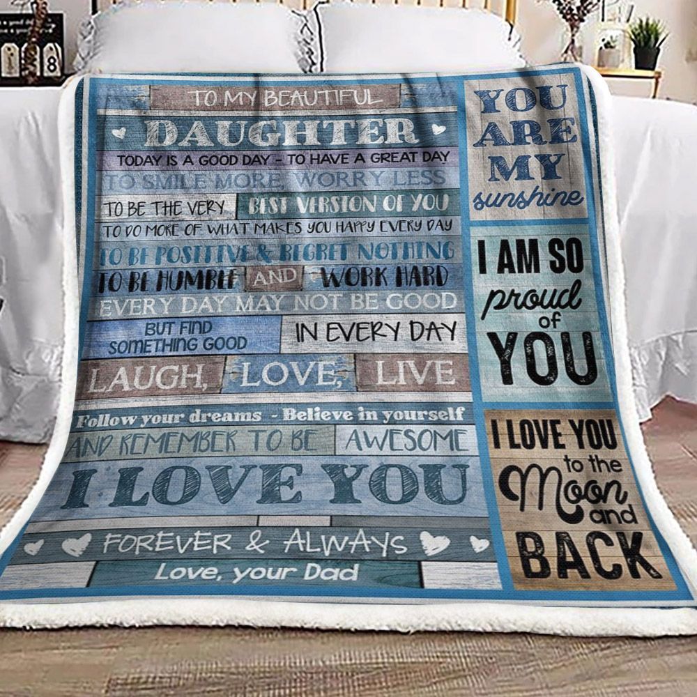 To My Daughter Sherpa Fleece Blanket