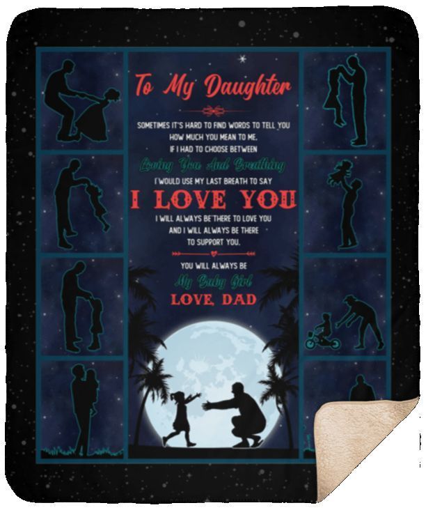 To My Daughter Sherpa Fleece Blanket