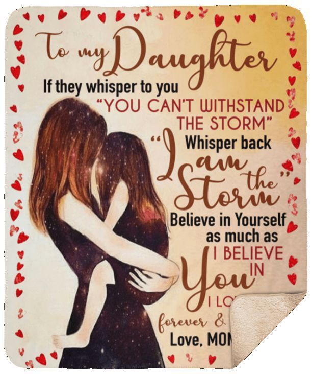 To My Daughter Sherpa Fleece Blanket
