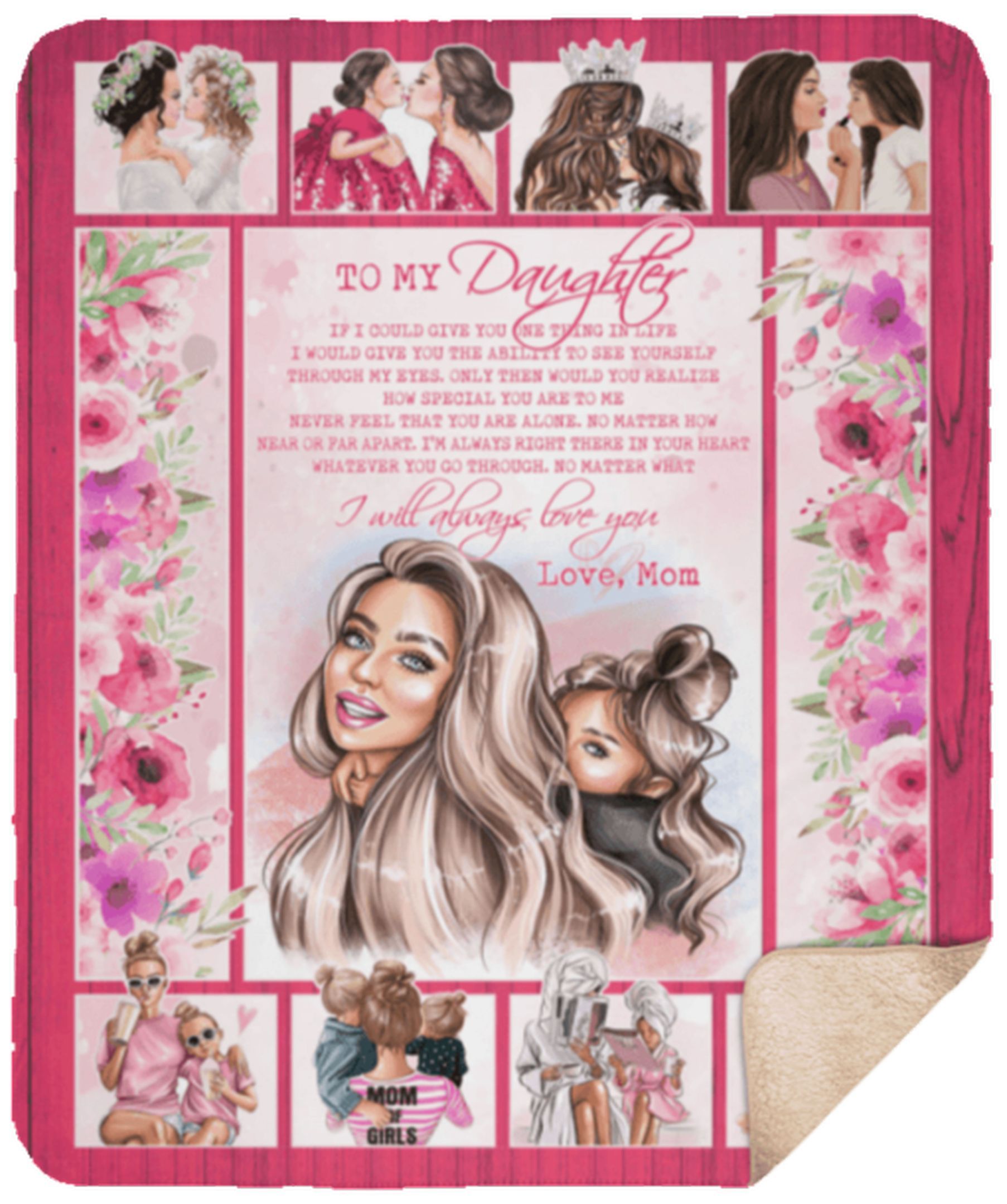 To My Daughter Sherpa Fleece Blanket