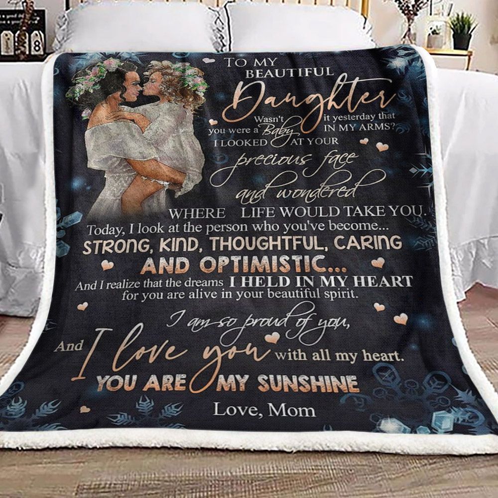 To My Daughter Sherpa Fleece Blanket
