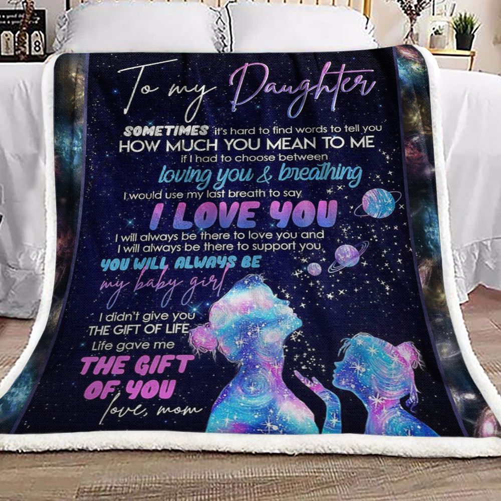 To My Daughter Sherpa Fleece Blanket