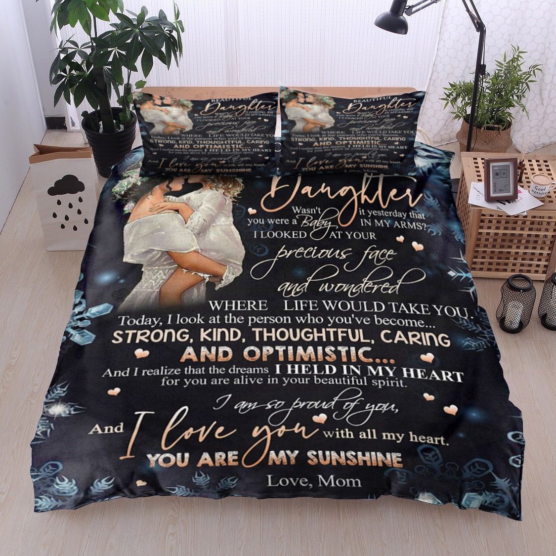 To My Daughter Bedding Set