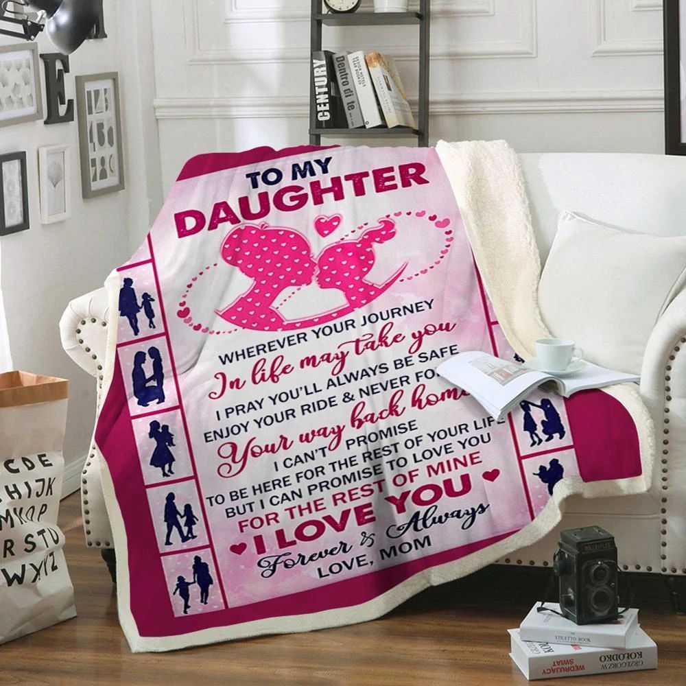 To My Daughter Sherpa Fleece Blanket