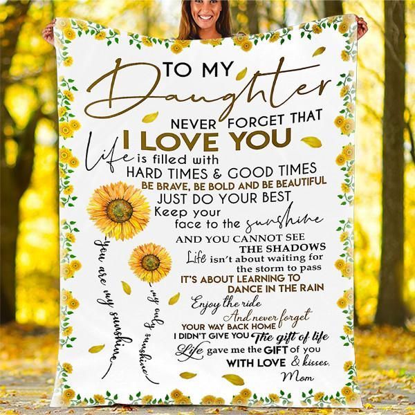 To My Daughter Sherpa Fleece Blanket