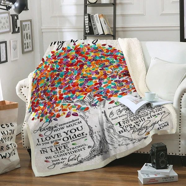 To My Daughter Sherpa Fleece Blanket