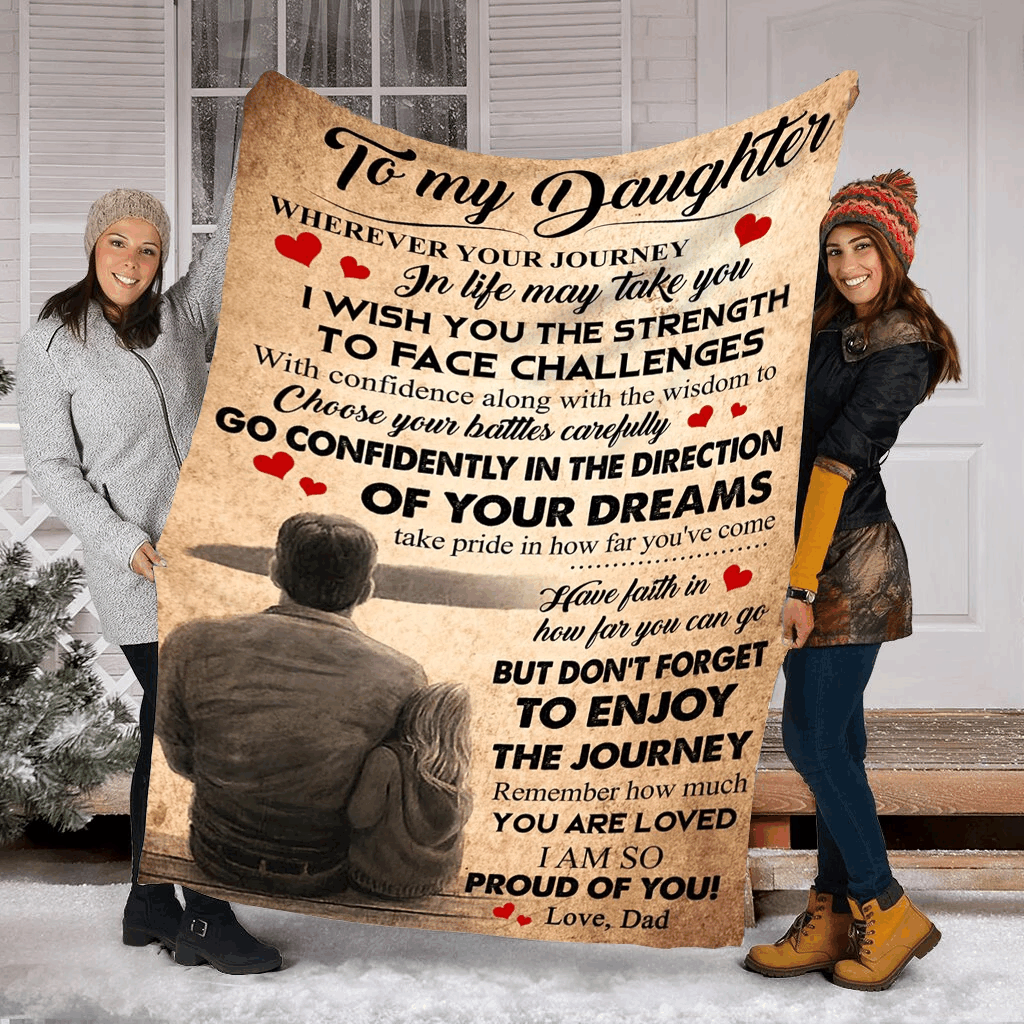 To My Daughter Sherpa Fleece Blanket