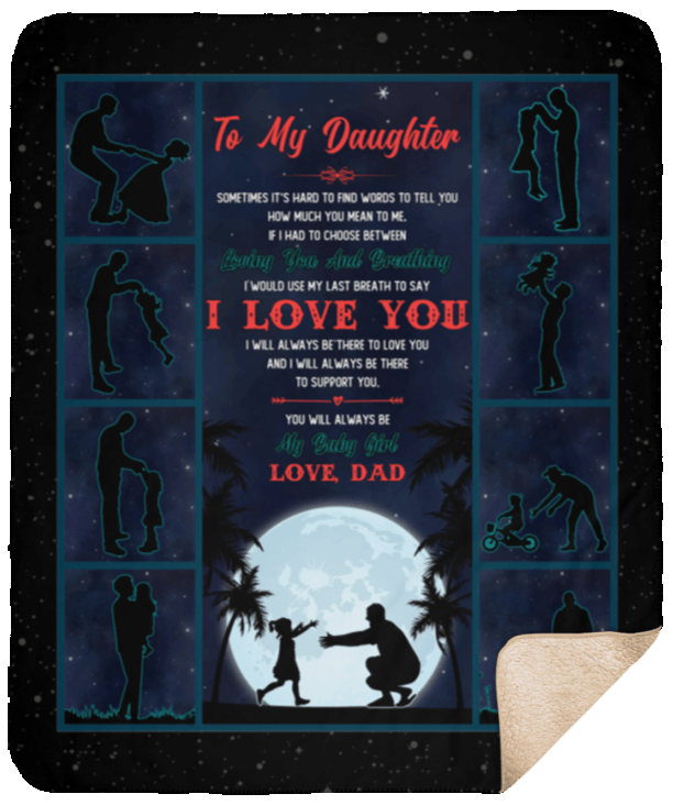 To My Daughter Sherpa Fleece Blanket