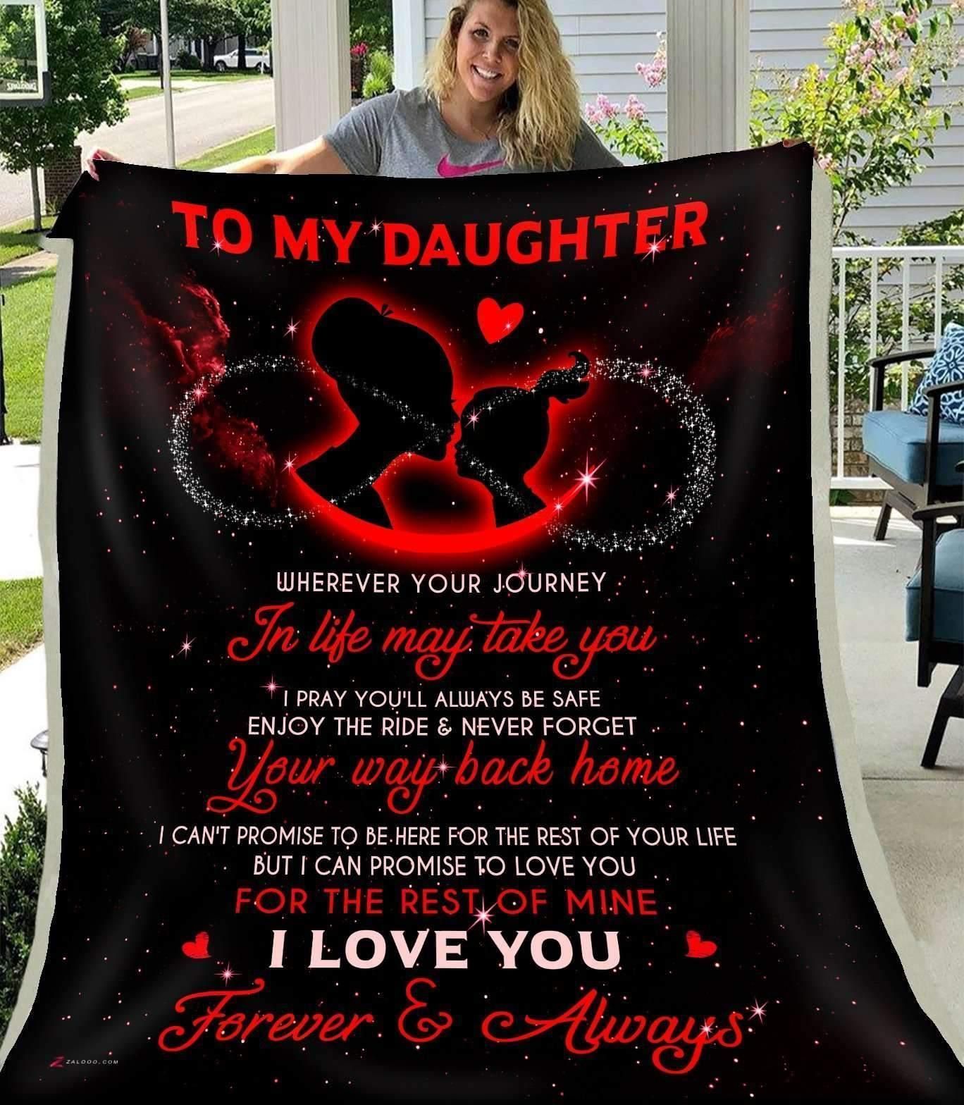 To My Daughter Sherpa Fleece Blanket