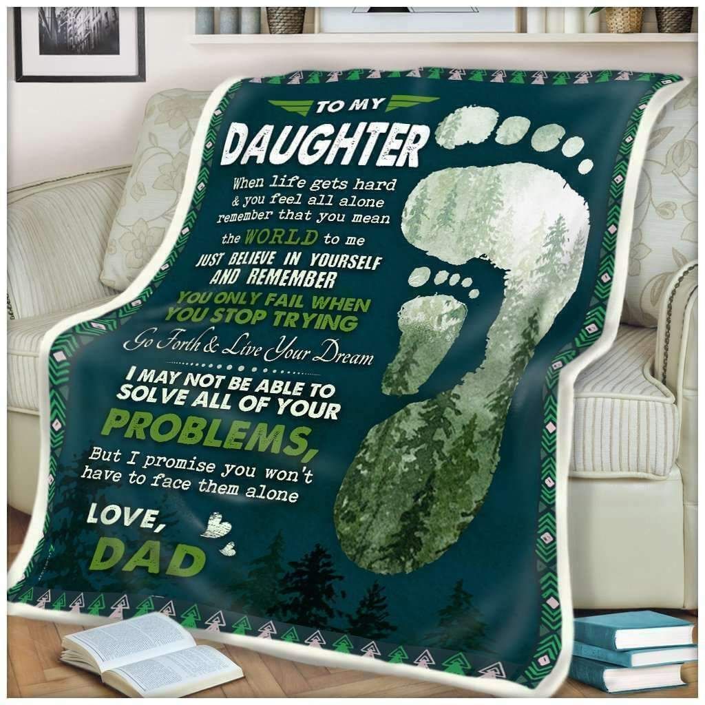To My Daughter Sherpa Fleece Blanket