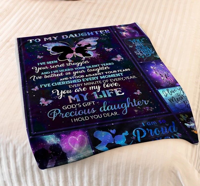 To My Daughter Sherpa Fleece Blanket