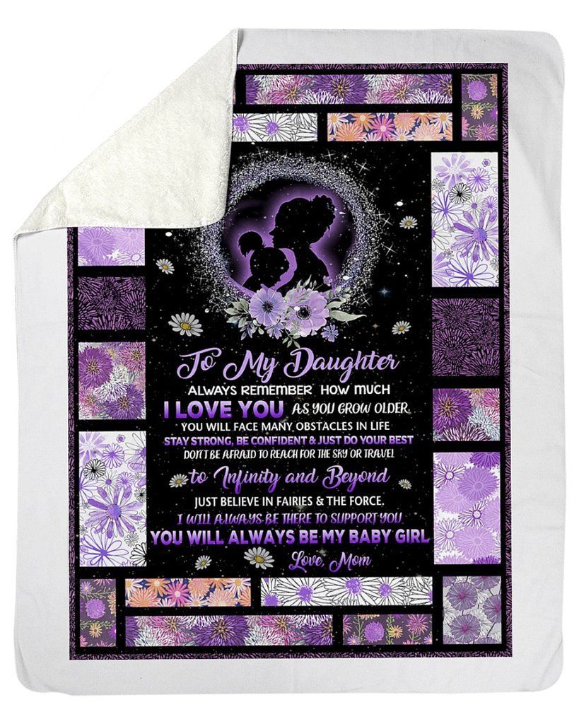 To My Daughter Sherpa Fleece Blanket