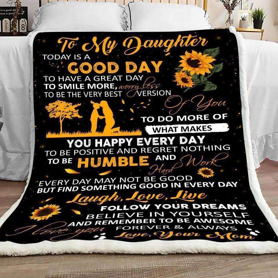 To My Daughter Sherpa Fleece Blanket