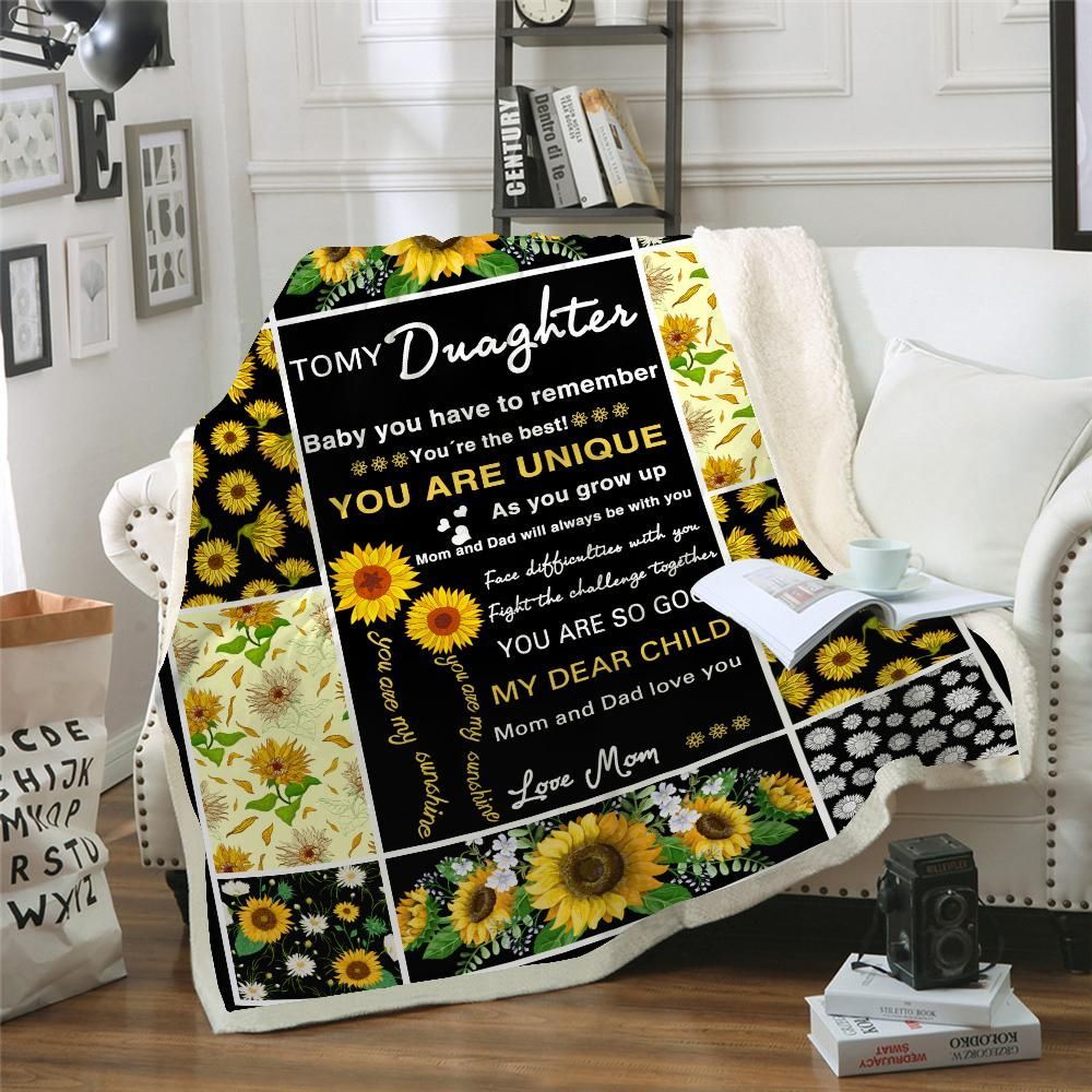 To My Daughter Sherpa Fleece Blanket