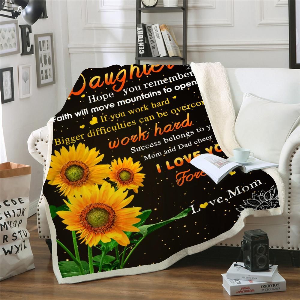 To My Daughter Sherpa Fleece Blanket