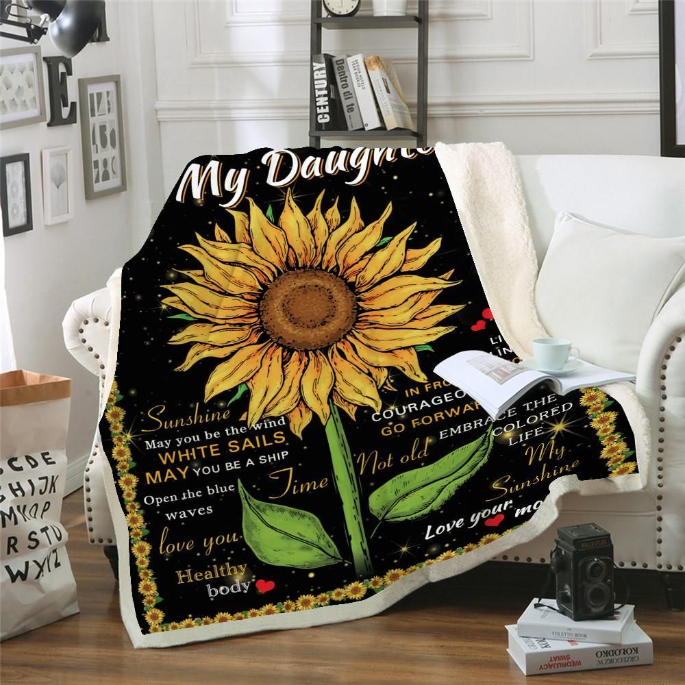 To My Daughter Sherpa Fleece Blanket
