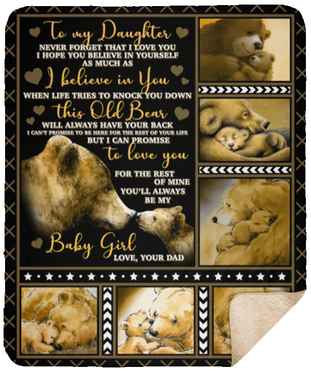 To My Daughter Sherpa Fleece Blanket