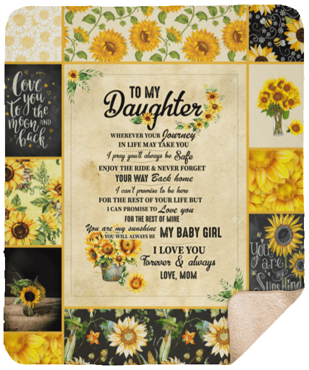 To My Daughter Sherpa Fleece Blanket