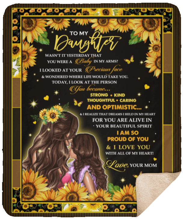 To My Daughter Sherpa Fleece Blanket