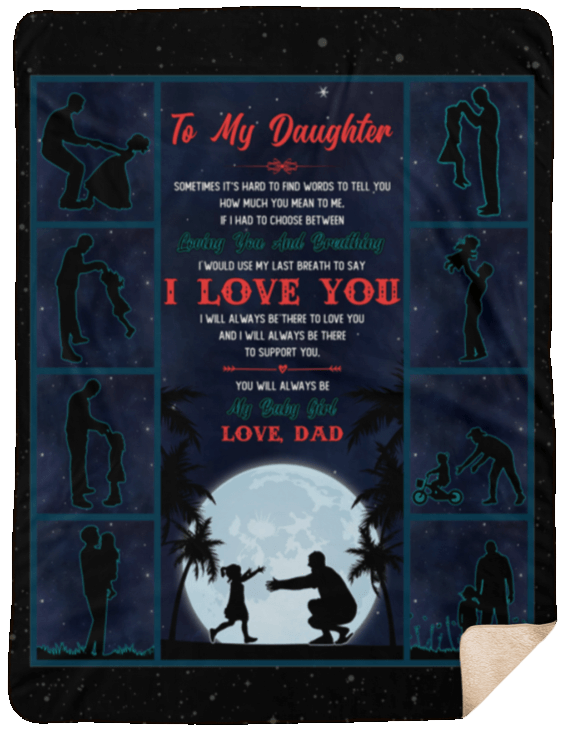 To My Daughter Sherpa Fleece Blanket
