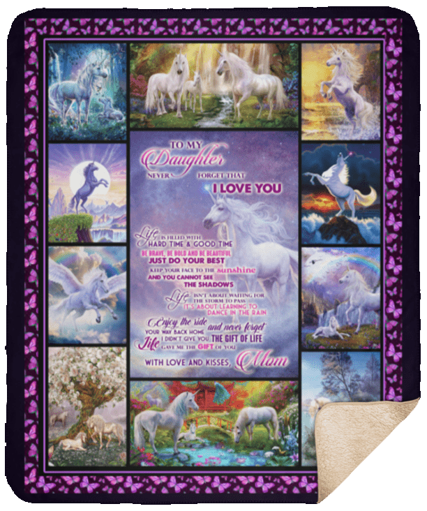 To My Daughter Sherpa Fleece Blanket