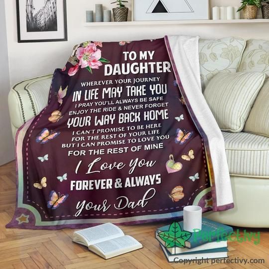 To My Daughter Sherpa Fleece Blanket
