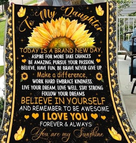 To My Daughter Sherpa Fleece Blanket