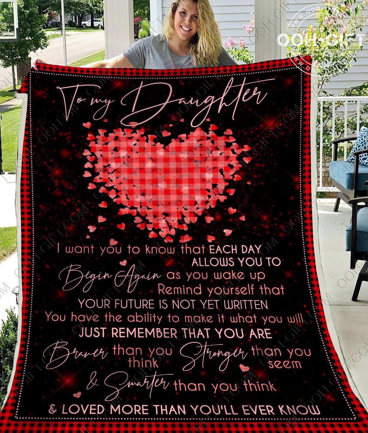 To My Daughter Sherpa Fleece Blanket