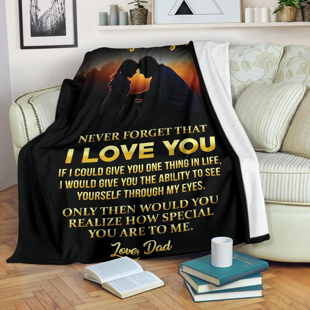 To My Daughter Dad Sherpa Fleece Blanket