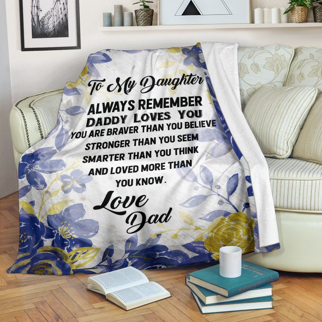 To My Daughter Dad Sherpa Fleece Blanket
