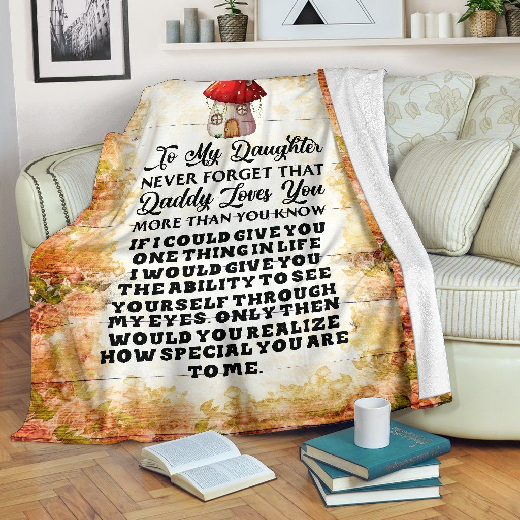 To My Daughter Dad Sherpa Fleece Blanket