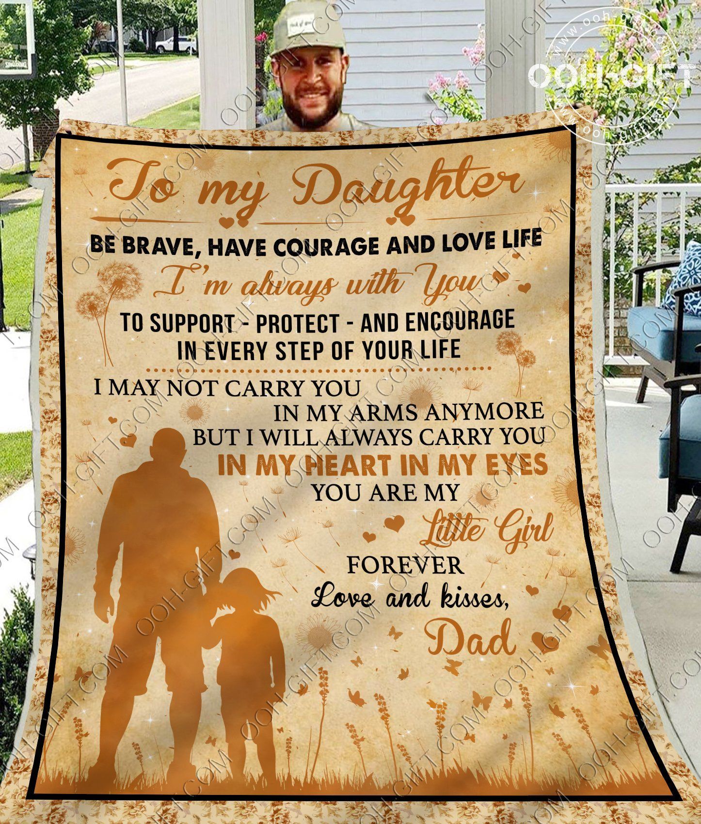 To My Daughter Dad Sherpa Fleece Blanket
