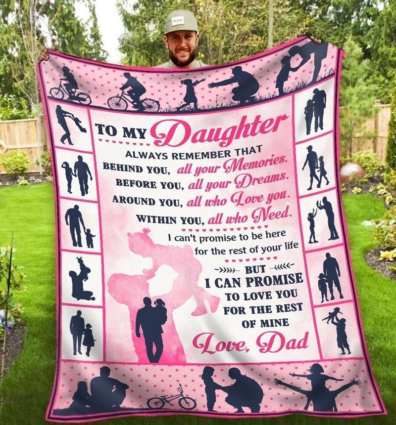 To My Daughter Dad Sherpa Fleece Blanket