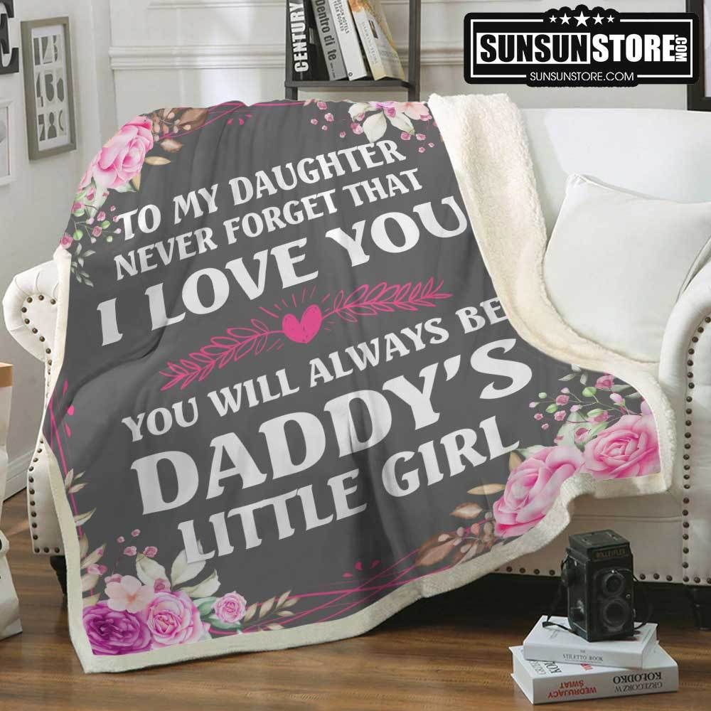 To My Daughter, Daddy Grey Sherpa Fleece Blanket