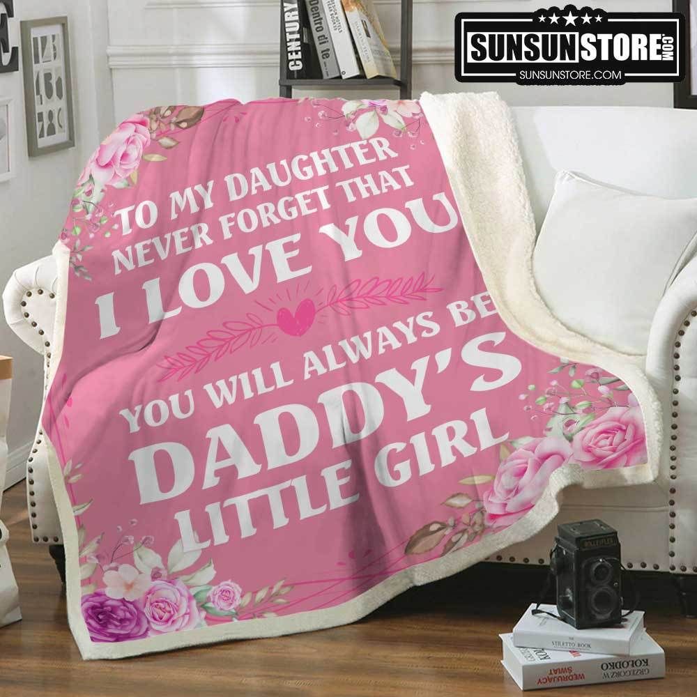 To My Daughter, Daddy Pink Sherpa Fleece Blanket