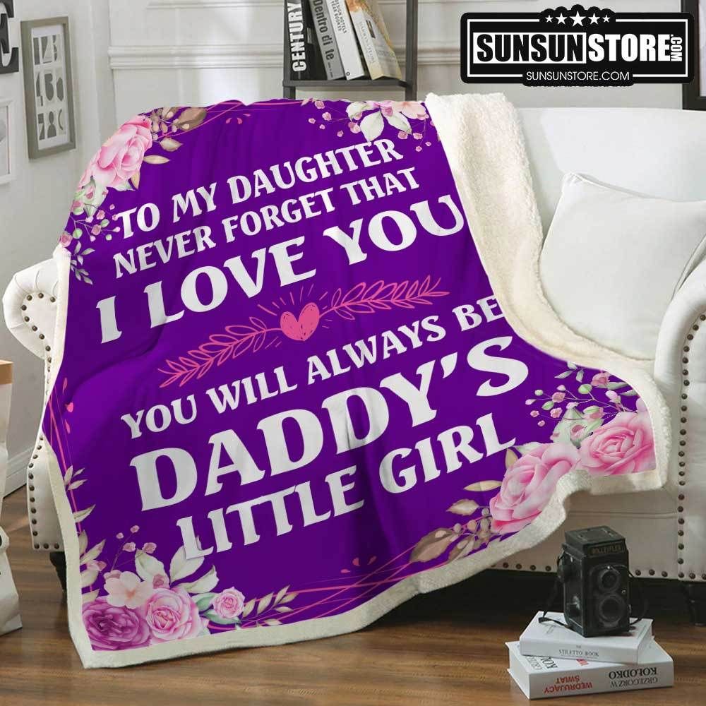 To My Daughter, Daddy Purple Sherpa Fleece Blanket
