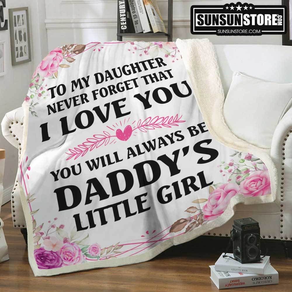 To My Daughter, Daddy White Sherpa Fleece Blanket