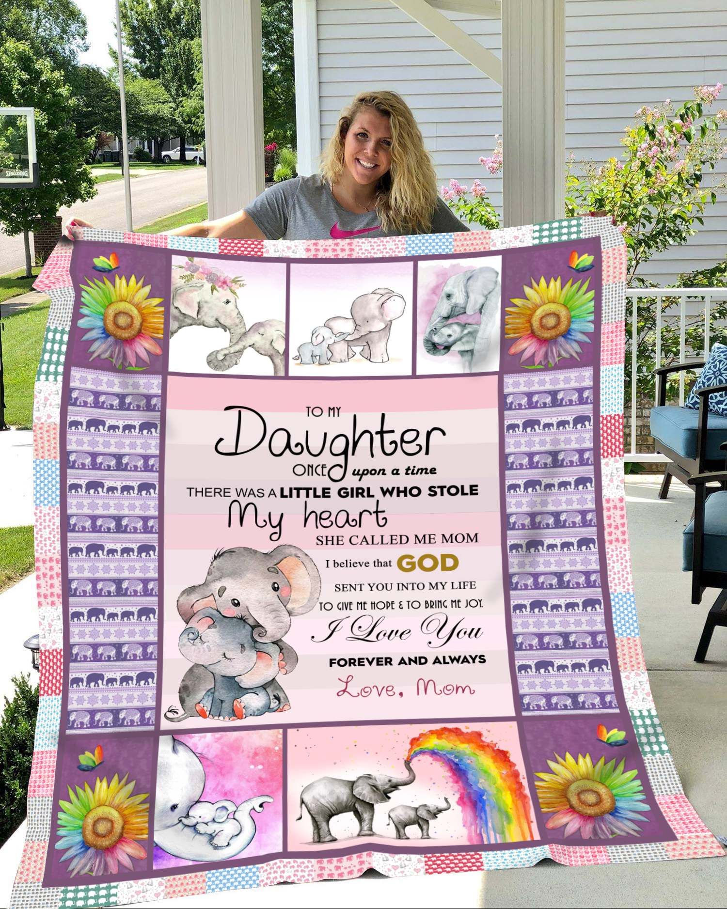 To My Daughter Elephant Quilt Blanket DHC291134VT
