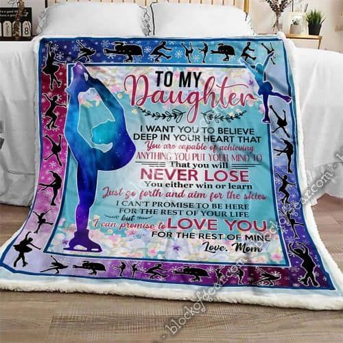 To My Daughter Figure Skating Sherpa Fleece Blanket
