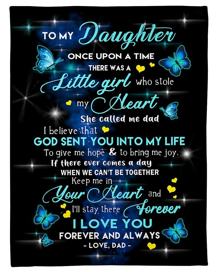 To My Daughter Fleece Blanket Butterfly I’ll Stay There Fleece Blanket