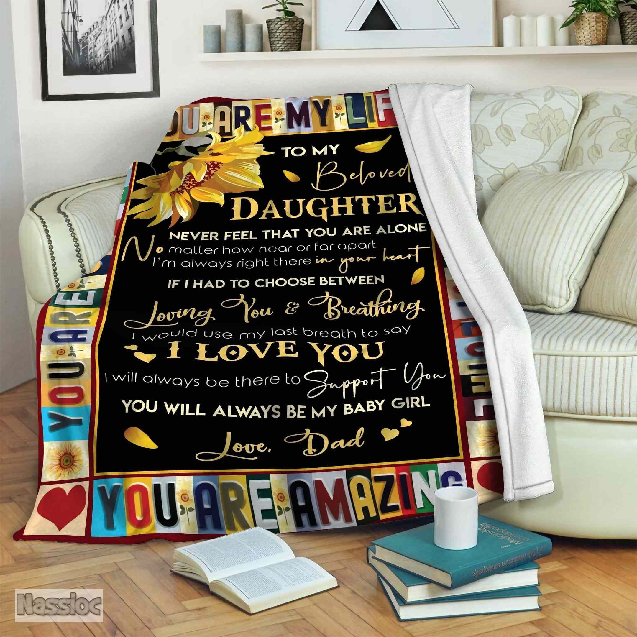 To My Daughter Fleece Blanket