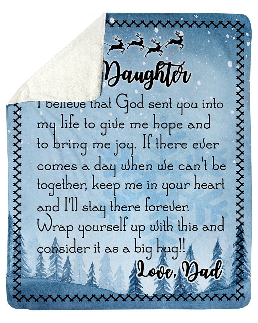To My Daughter Fleece Blanket Christmas When We Can’t Be Together Sherpa Blanket
