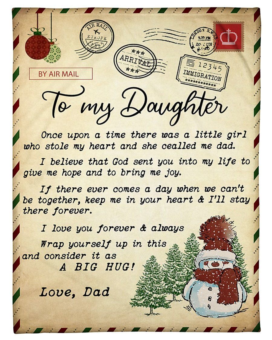 To My Daughter Fleece Blanket Love You Forever Snowman Fleece Blanket