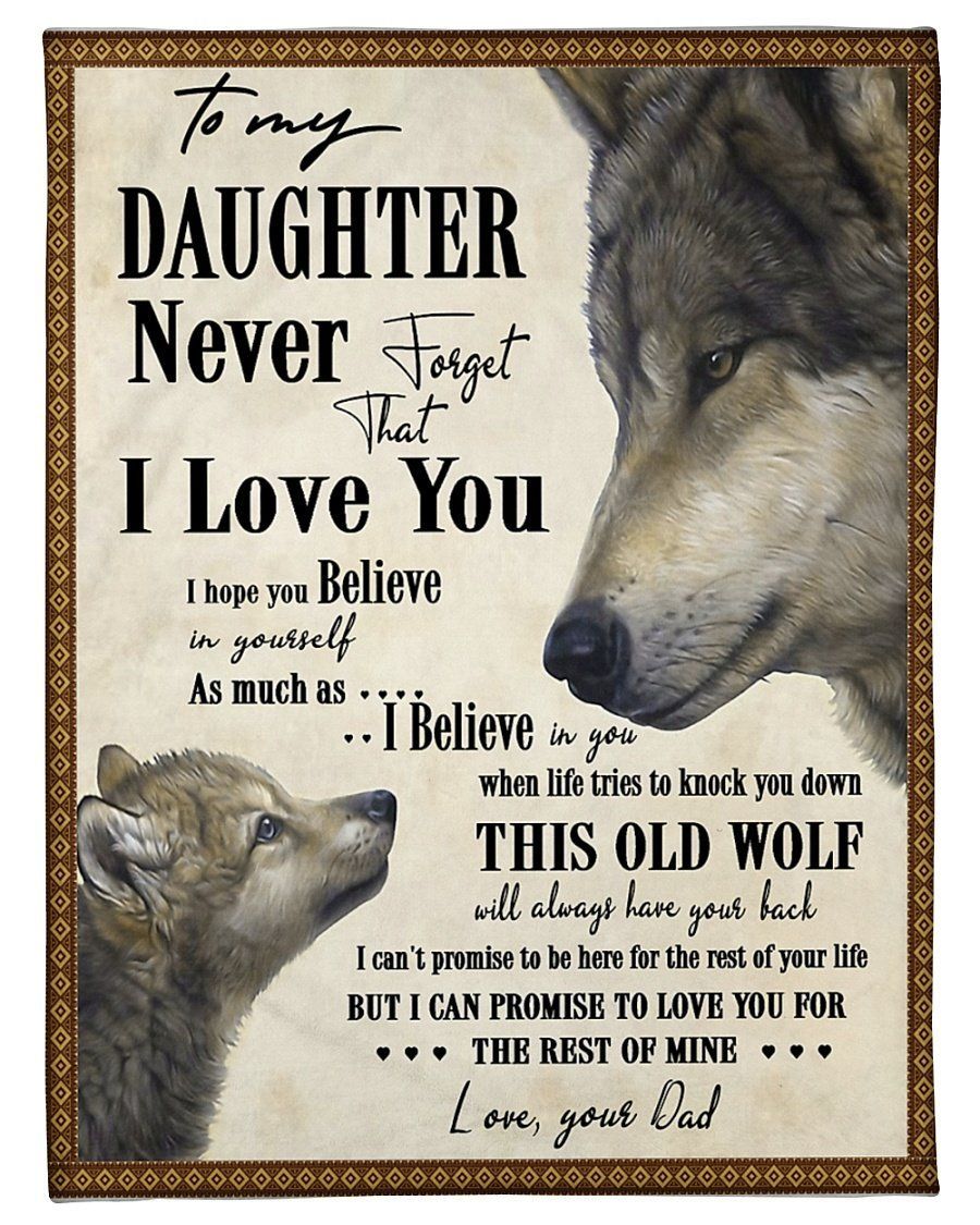 To My Daughter Fleece Blanket Wolf Love You Forever Fleece Blanket