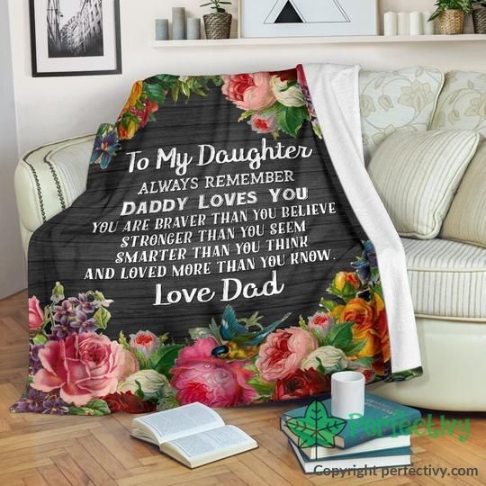 To My Daughter Floral Sherpa Fleece Blanket