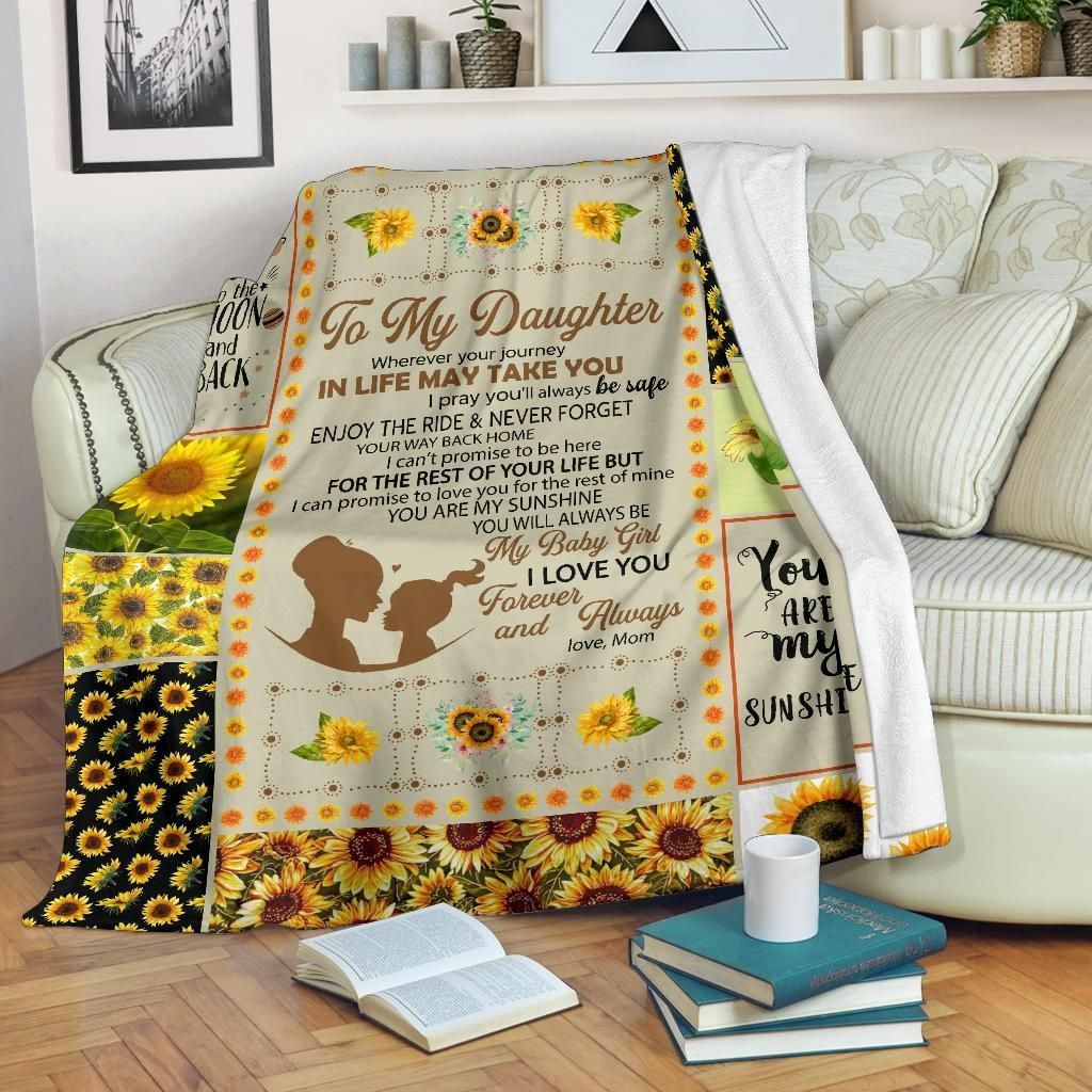 To My Daughter Flower Sherpa Fleece Blanket