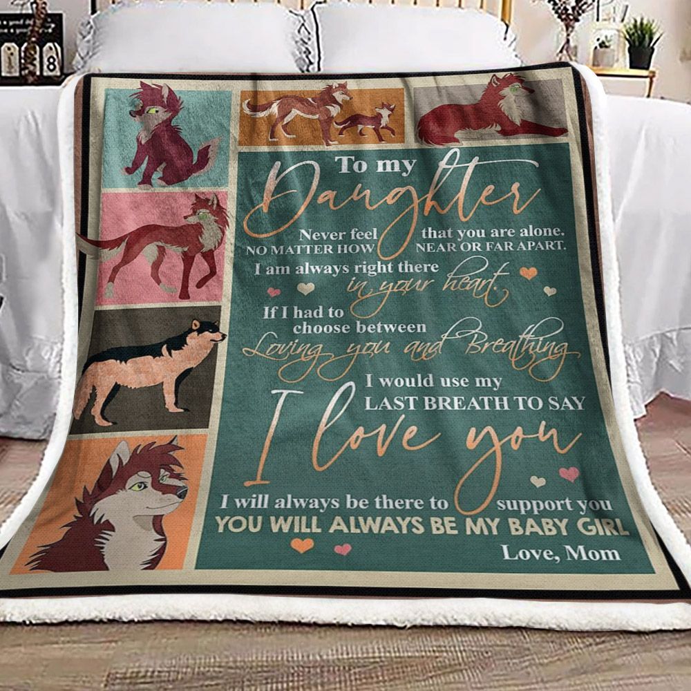 To My Daughter Fox Sherpa Fleece Blanket
