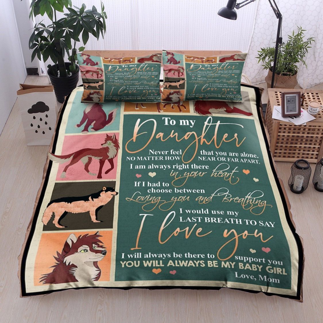 To My Daughter Fox Bedding Set