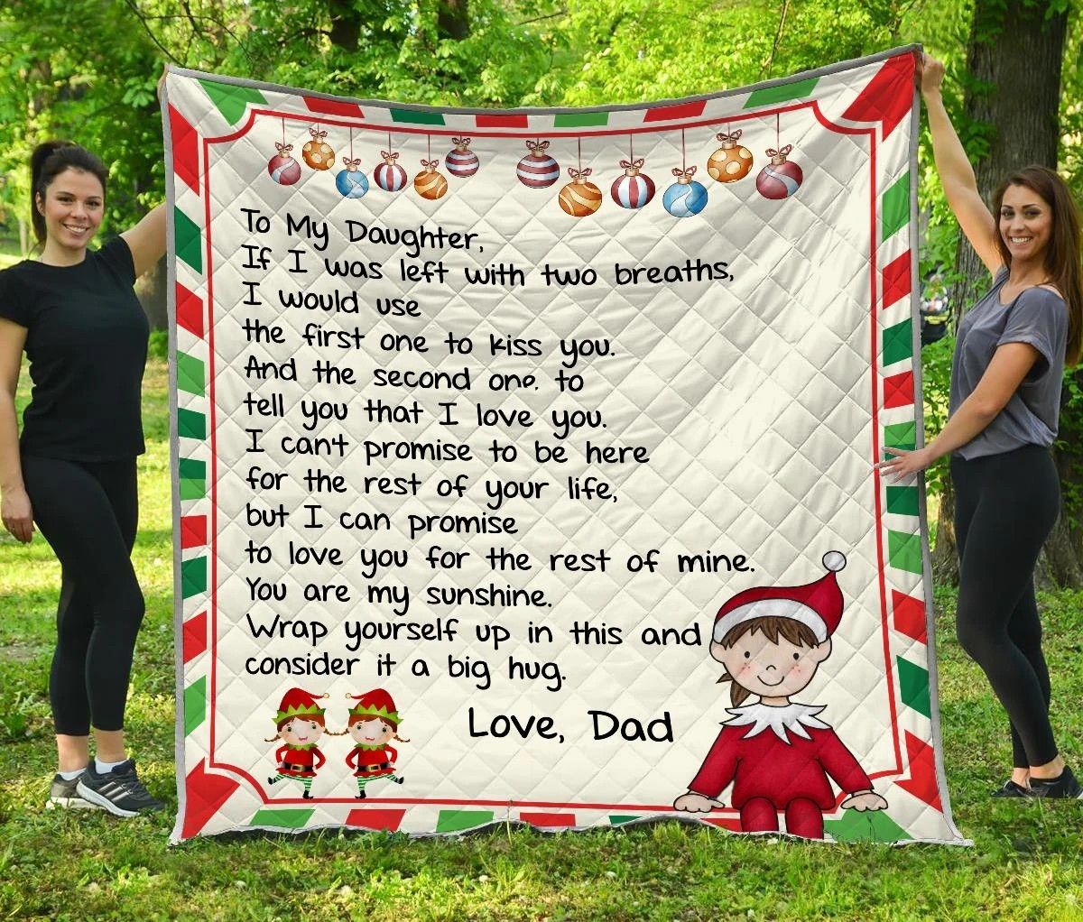 To My Daughter From Dad Christmas HHC121158TH Quilt Blanket