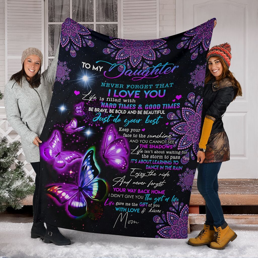 To My Daughter From Mom Fleece Blanket